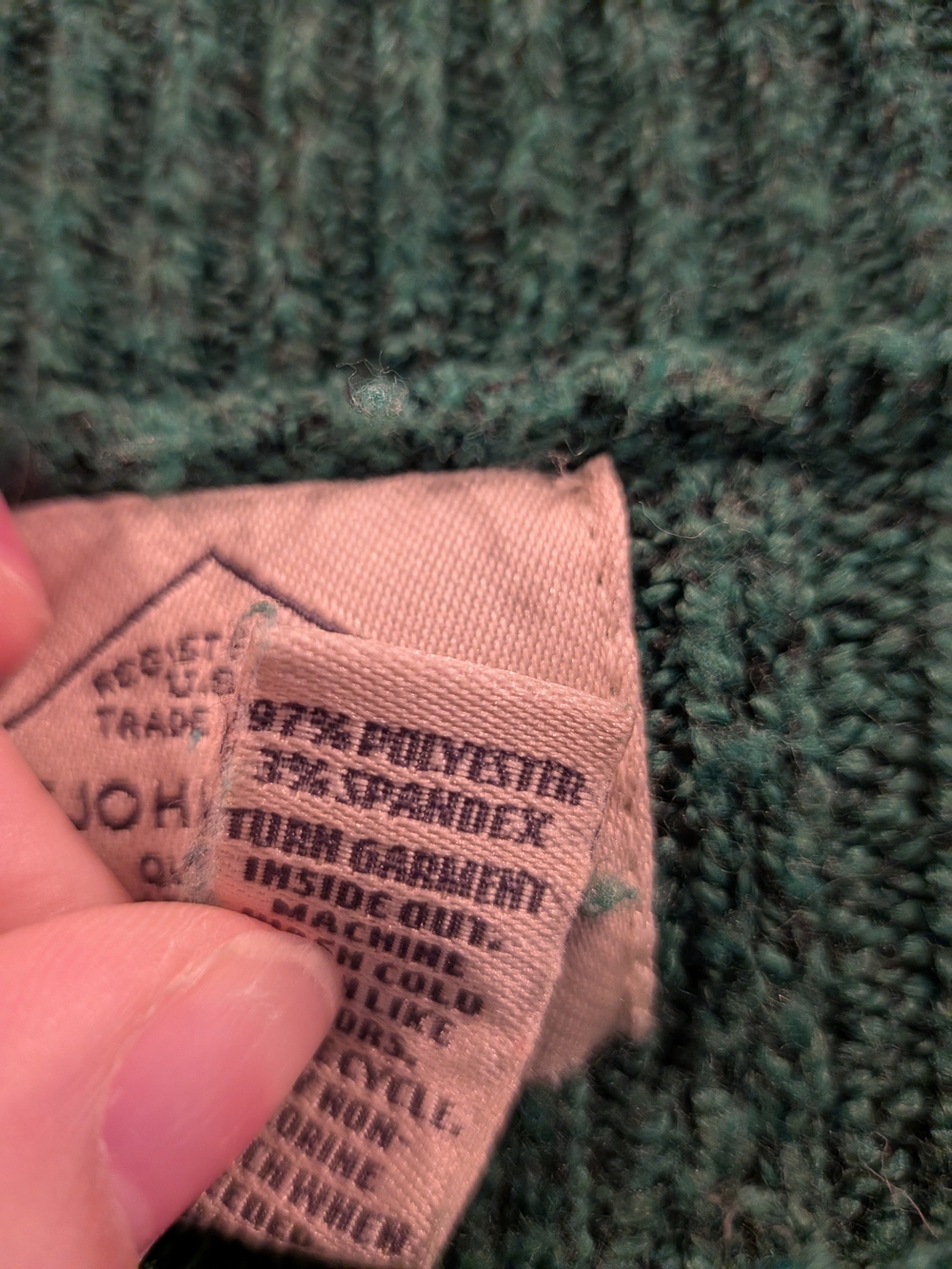 St. John's Bay Emerald Green Cable-Knit Crewneck Sweater - Picture 5 of 6